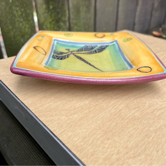 T.S. Post California American Studio Art Pottery Signed Ceramic Dragonfly Dish - Picture 14 of 15